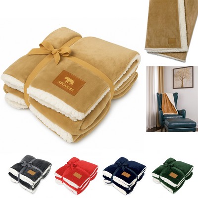 Mink Sherpa Blanket with Gift Ribbon